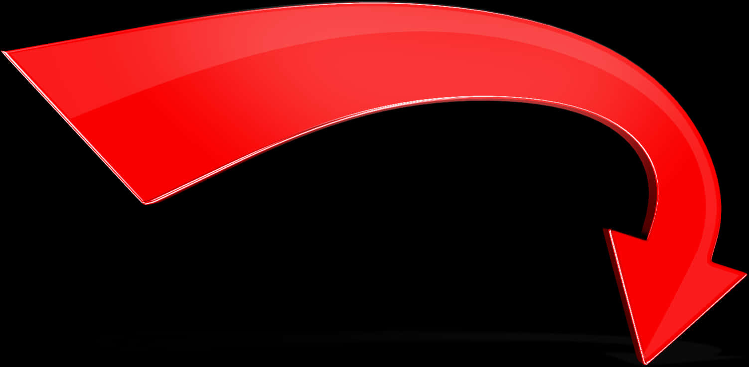 Red Curved Arrow PNG