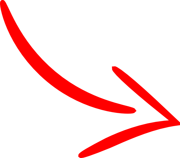 Red Curved Arrow Drawing PNG