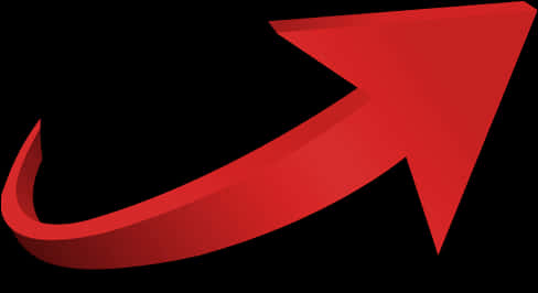 Red Curved Arrow Graphic PNG
