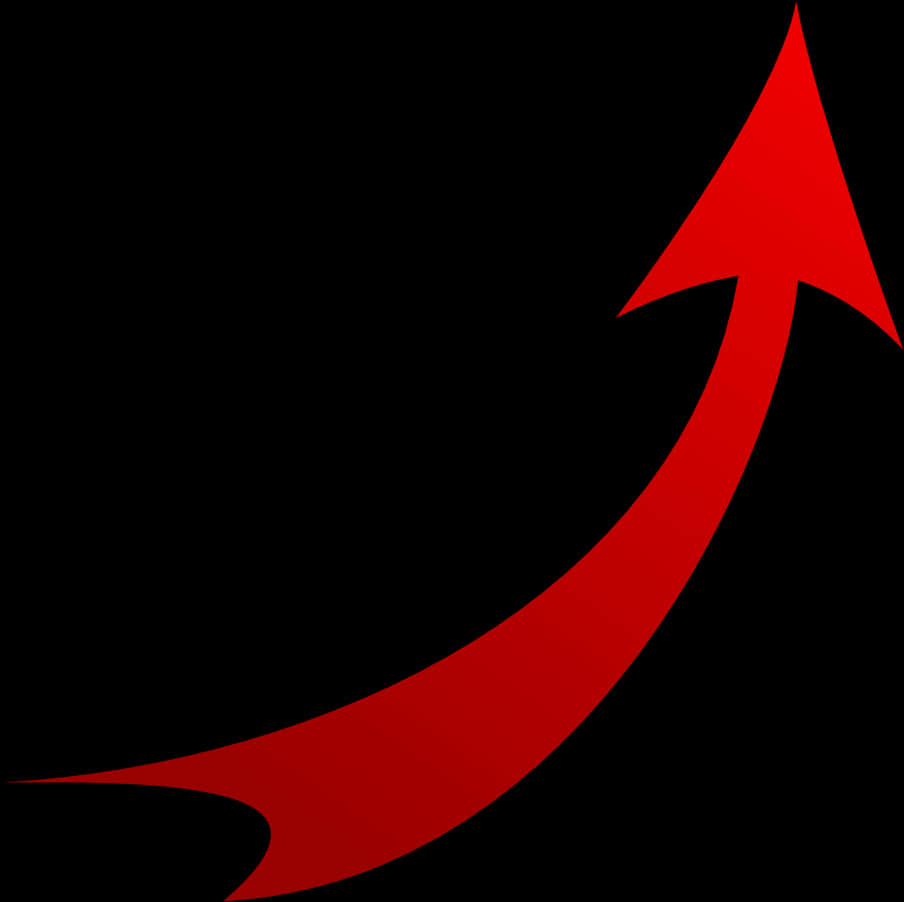 Red Curved Arrow Upward PNG