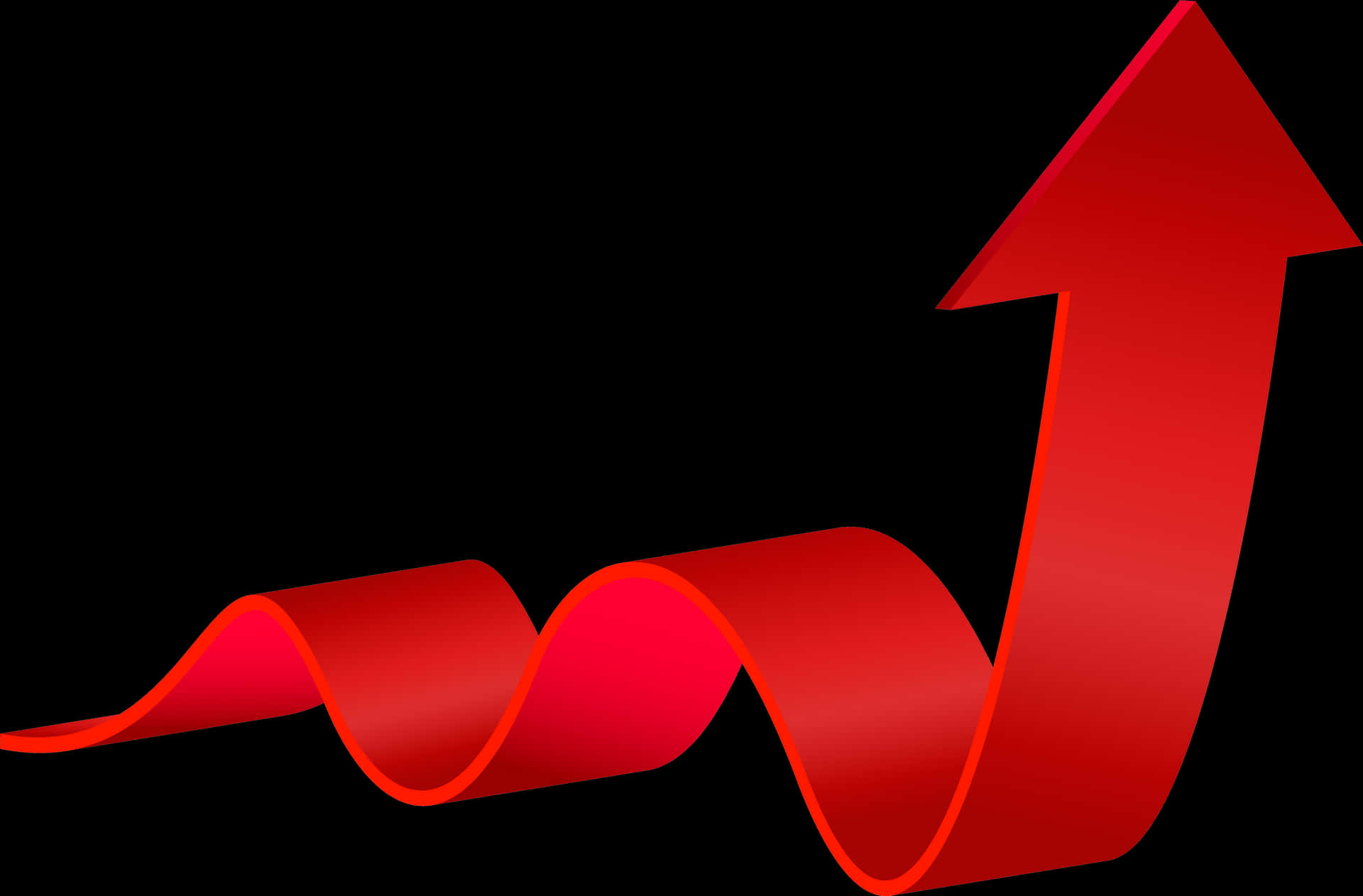 Red Curved Arrow Upward PNG