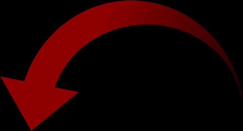 Red Curved Arrowon Black Background.png PNG