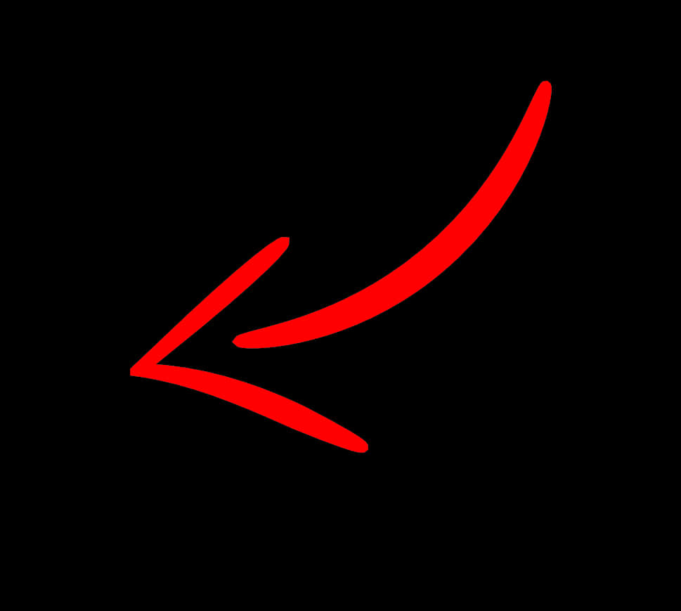 Red Curved Arrowon Black Background PNG