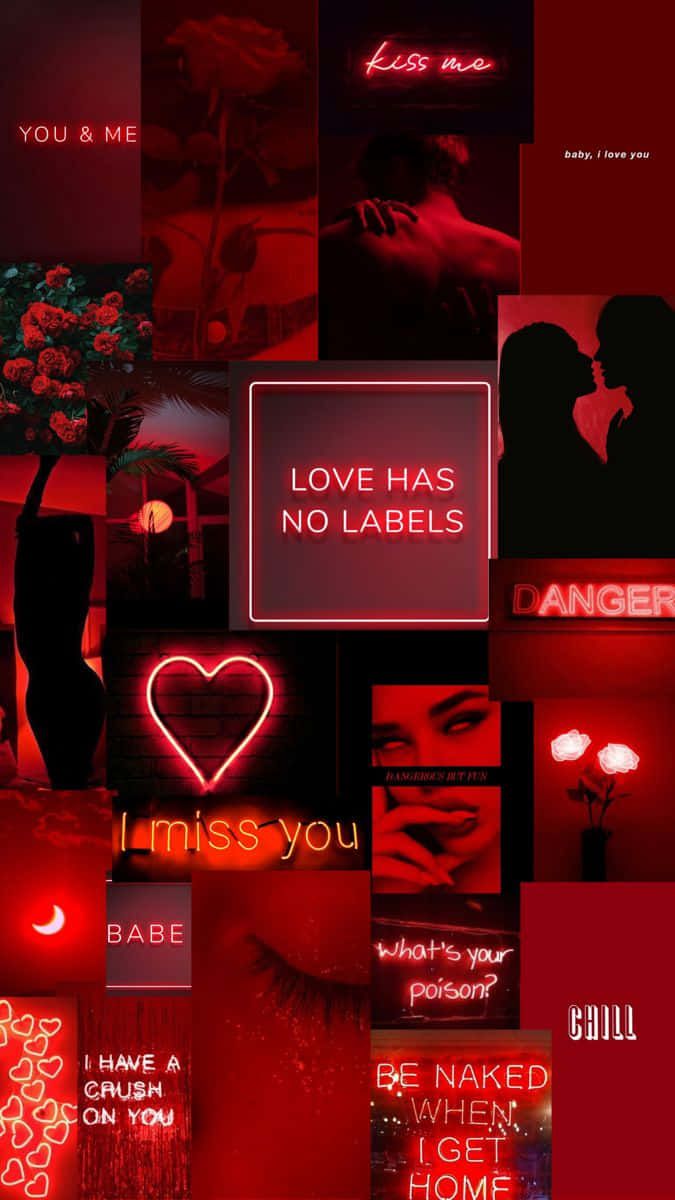 Red Cute Aesthetic Neon Quotes Wallpaper