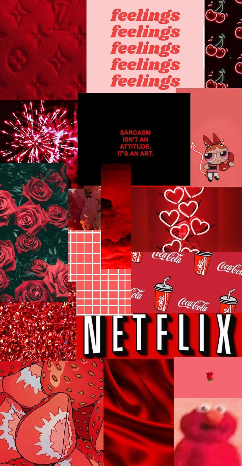 Show off your fun, energetic style with Red Cute Aesthetic Wallpaper