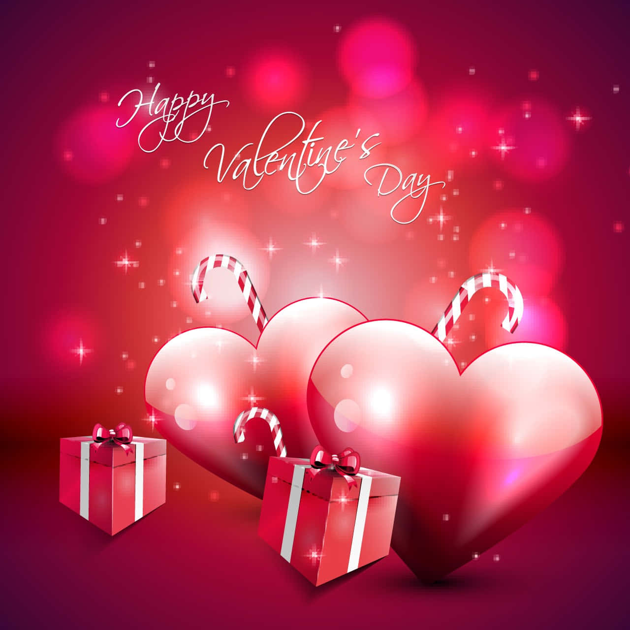 Ilustraciónlinda De San Valentín En Color Rojo. Fondo de pantalla
