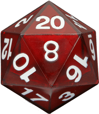 Red D20 Dice Transparent Background PNG