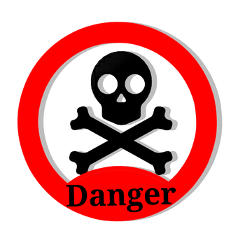 Red Danger Sign Black Background PNG
