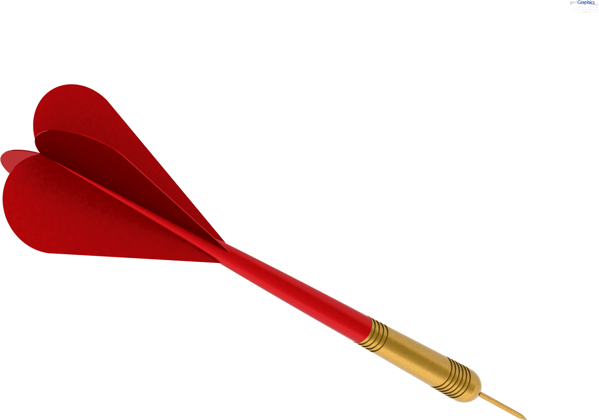 Red Dart Flight Brass Barrel PNG
