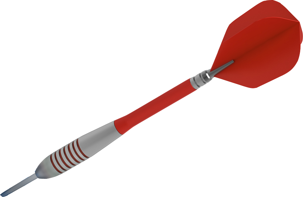 Red Dart Isolatedon Blue Background PNG