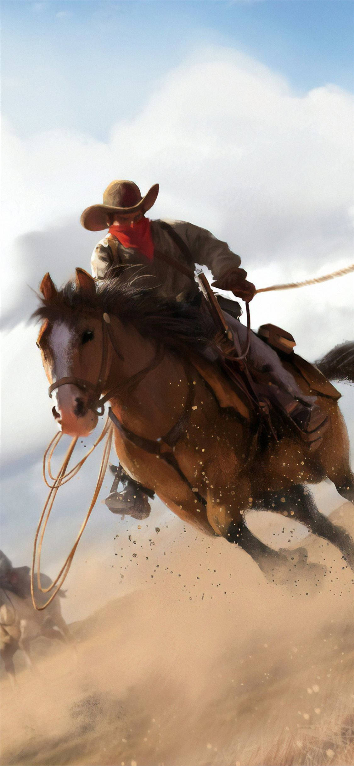 Red Dead Iphone Galloping Horse Wallpaper