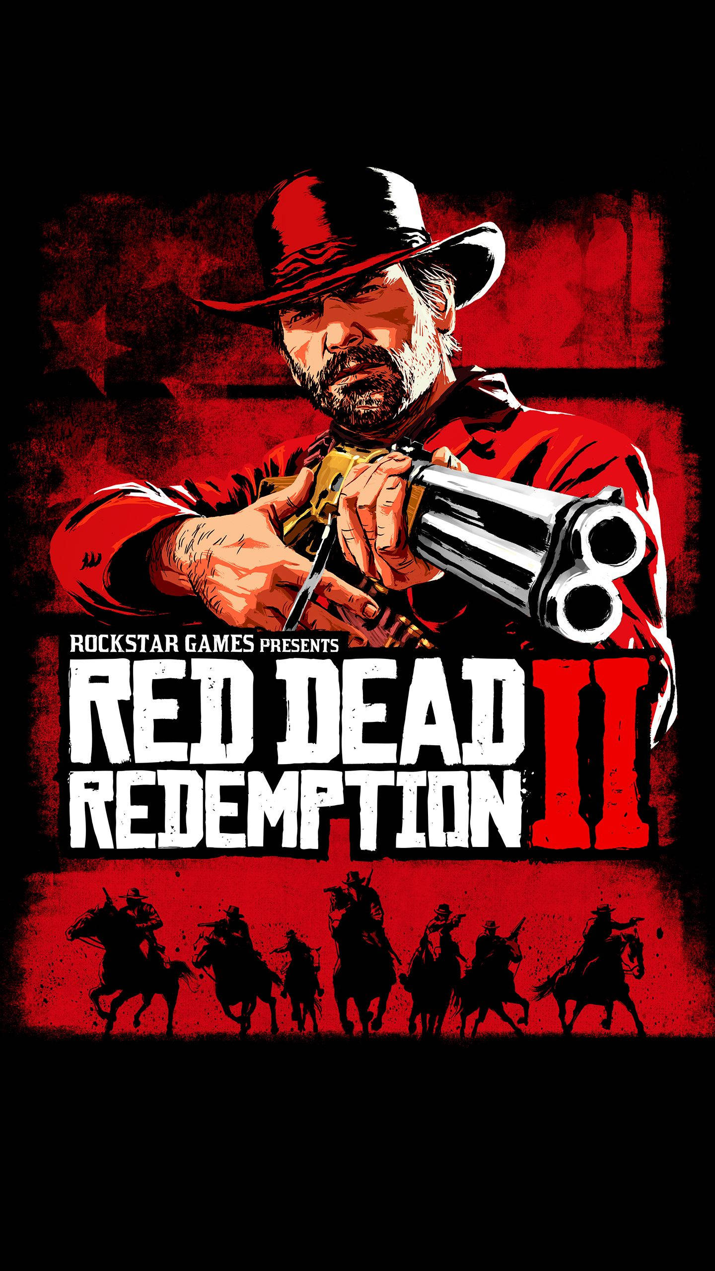 Intense Close-up of Red Dead Game on iPhone Wallpaper