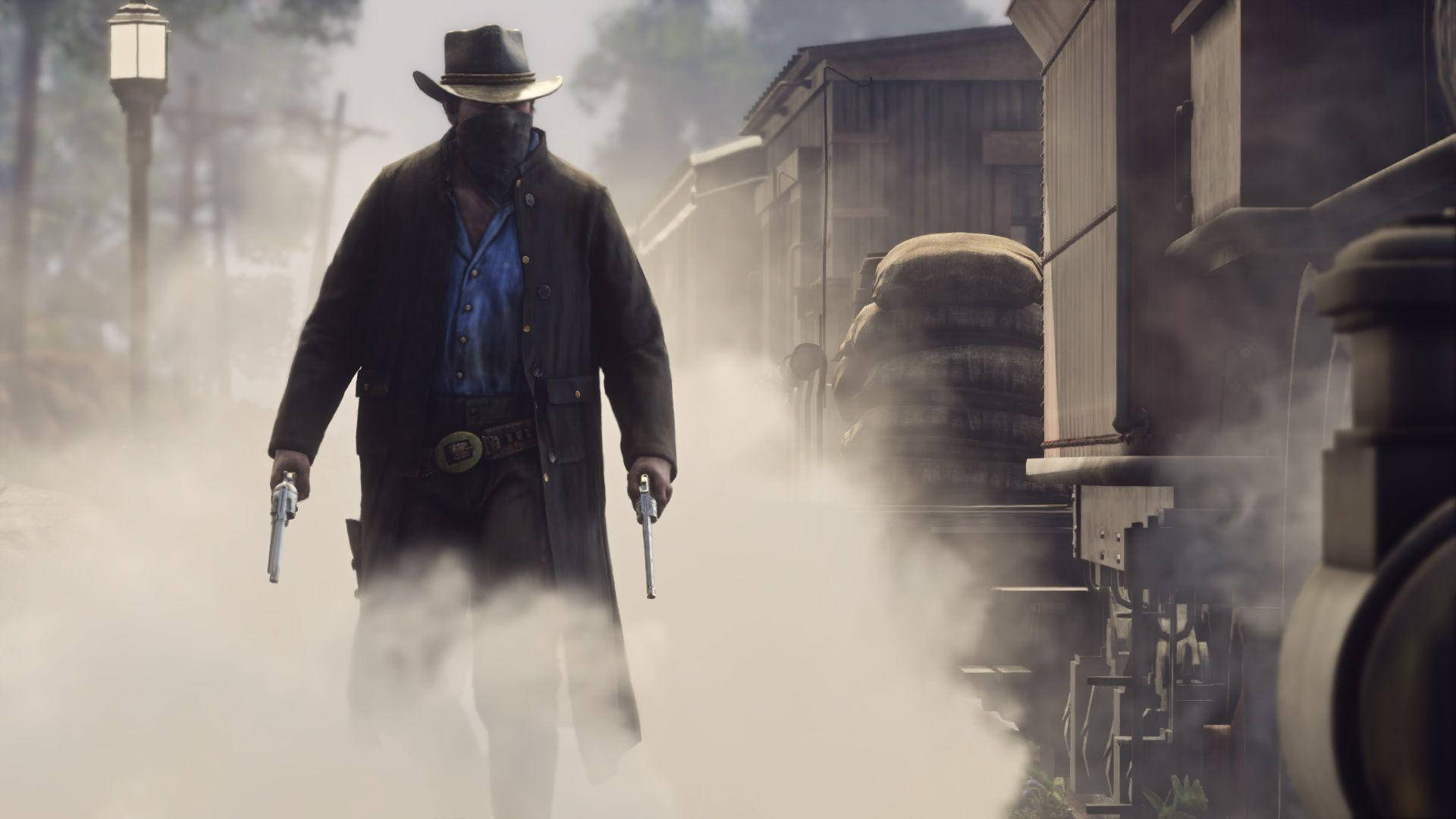 Red Dead Redemption 2 4k Polvere Nebbia Treno Sfondo