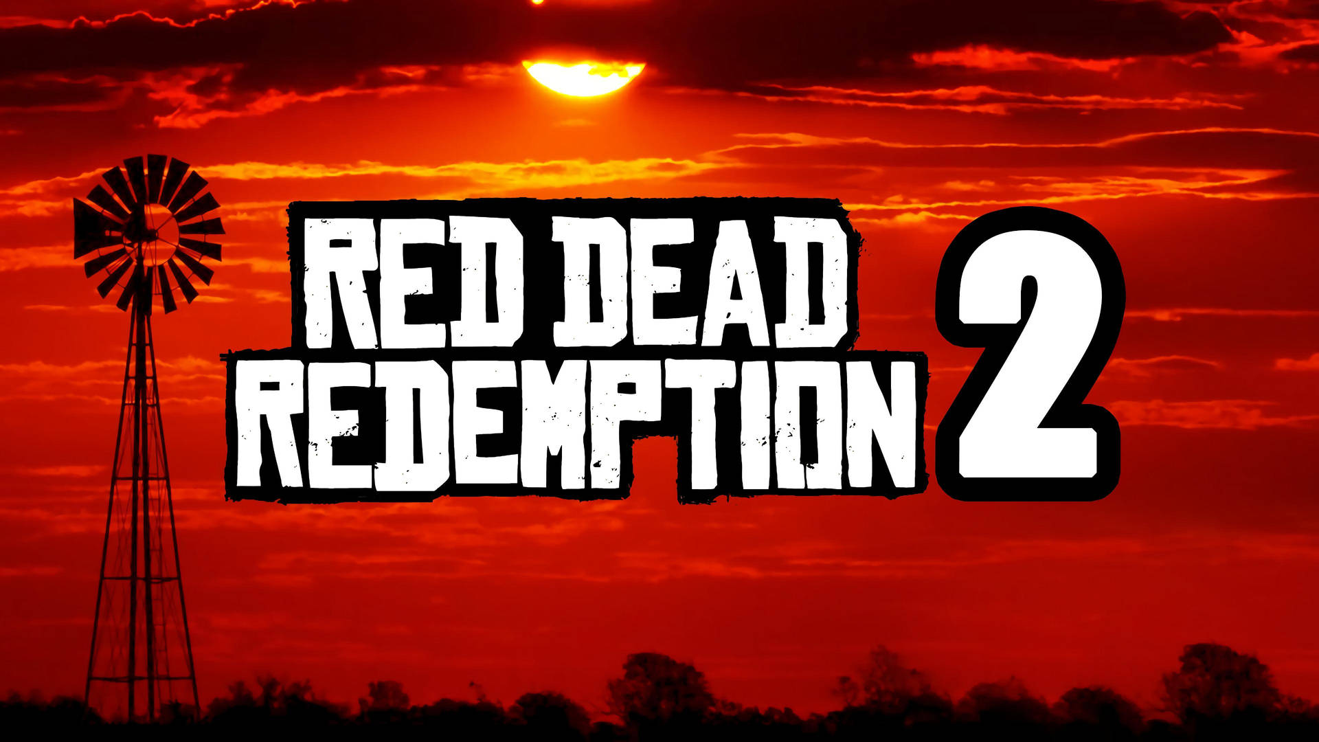 Red Dead Redemption 2 4K Windmølle Tapet kommer med en fantastisk retro-inspireret, grafisk tekstur. Wallpaper
