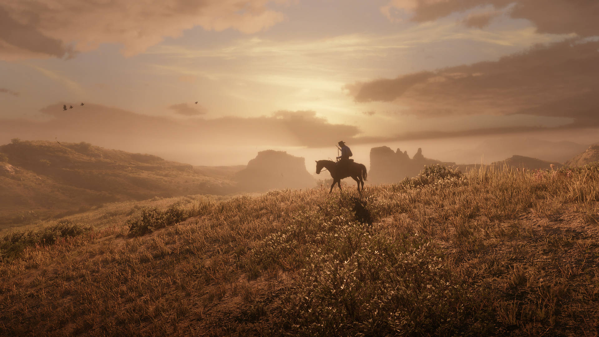 Breathtaking View of Red Dead Redemption 2's Desktop Wallpaper