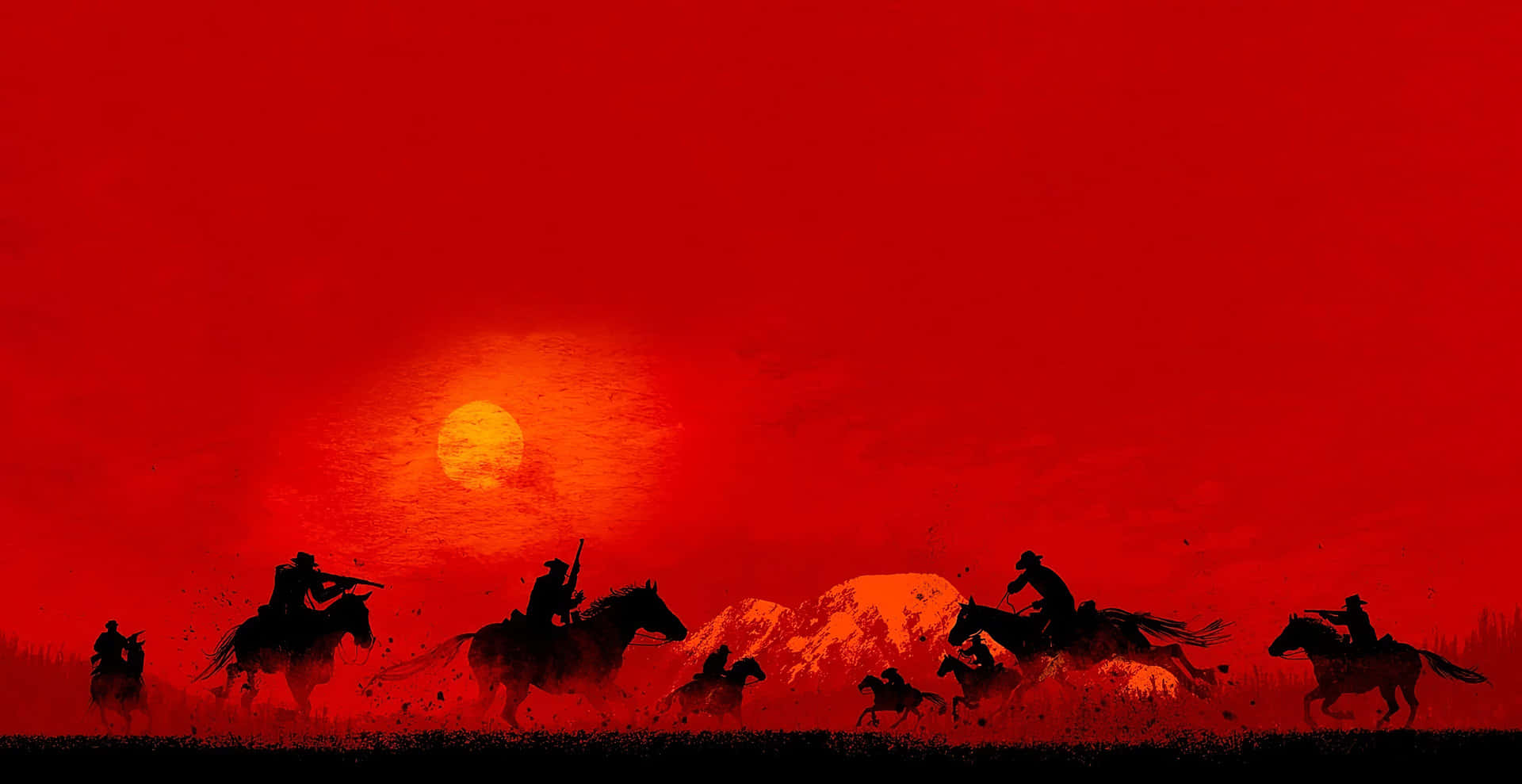 Reddead Redemption 4k Combattenti A Cavallo Sfondo