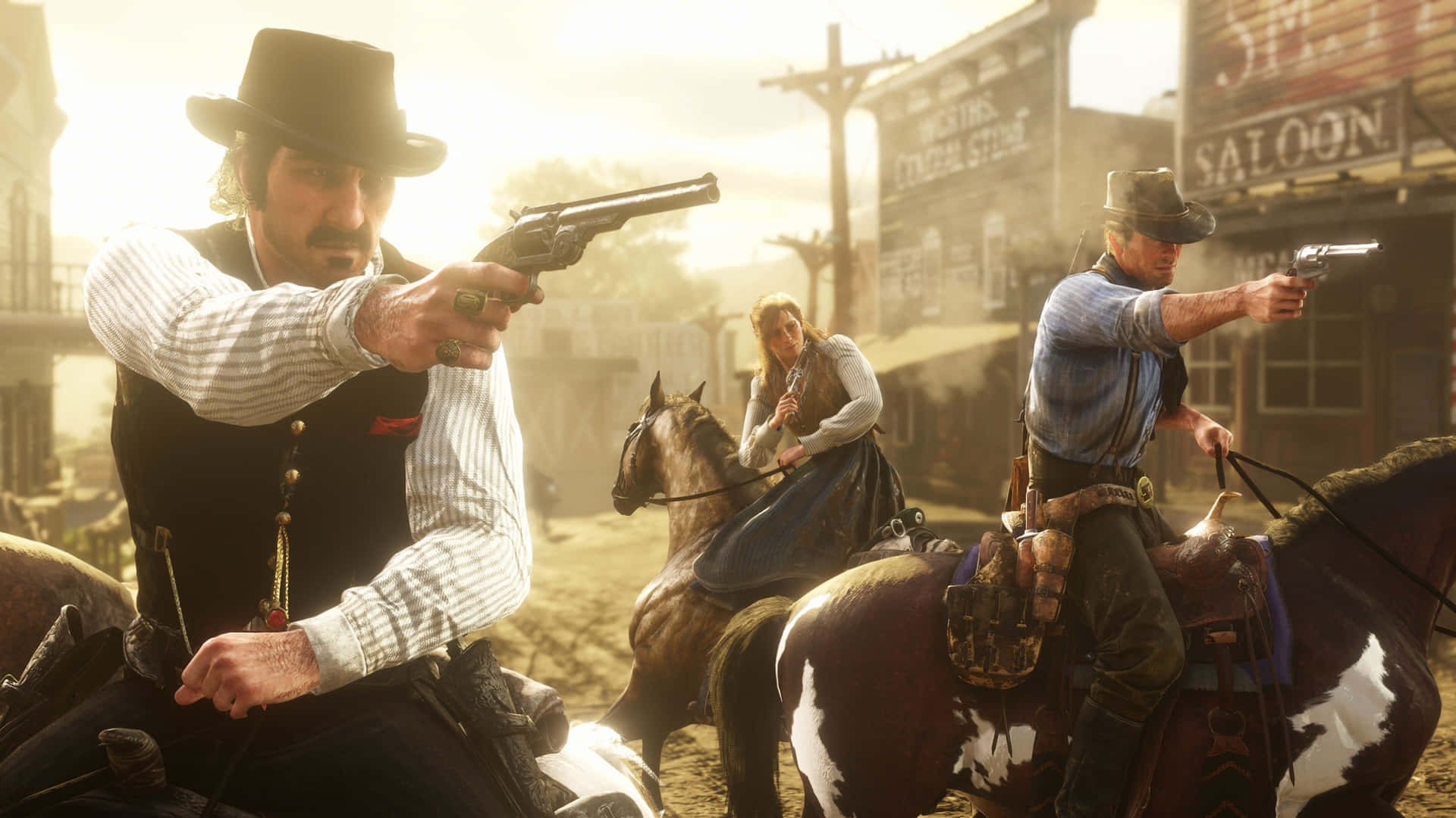 Red Dead Redemption 4k Town Fight Wallpaper