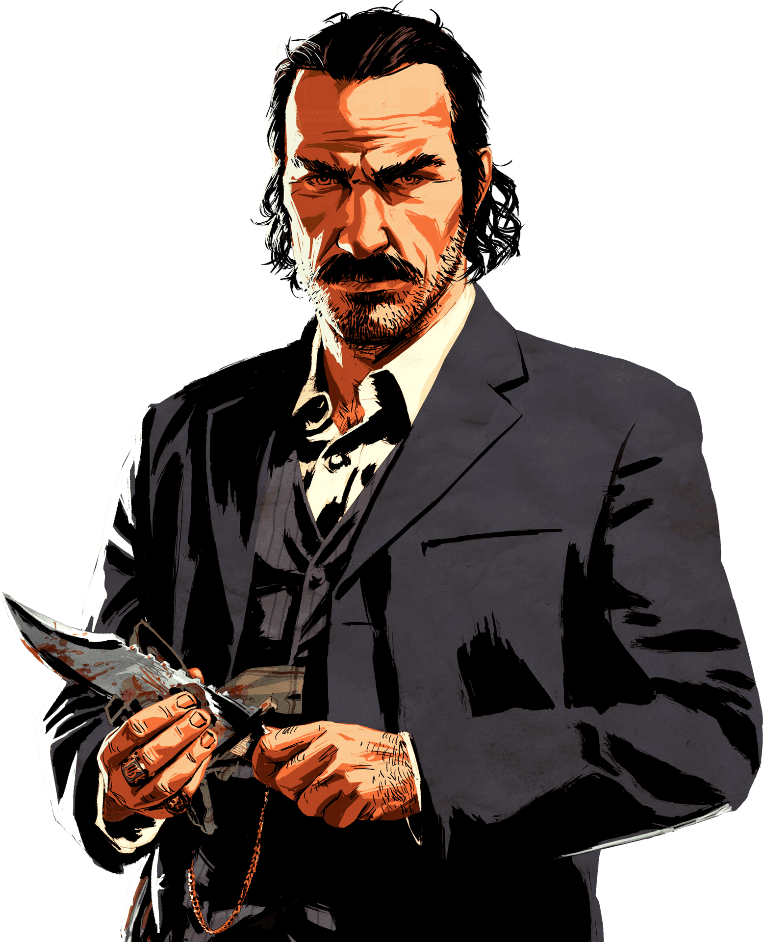 Red Dead Redemption Character With Knife PNG