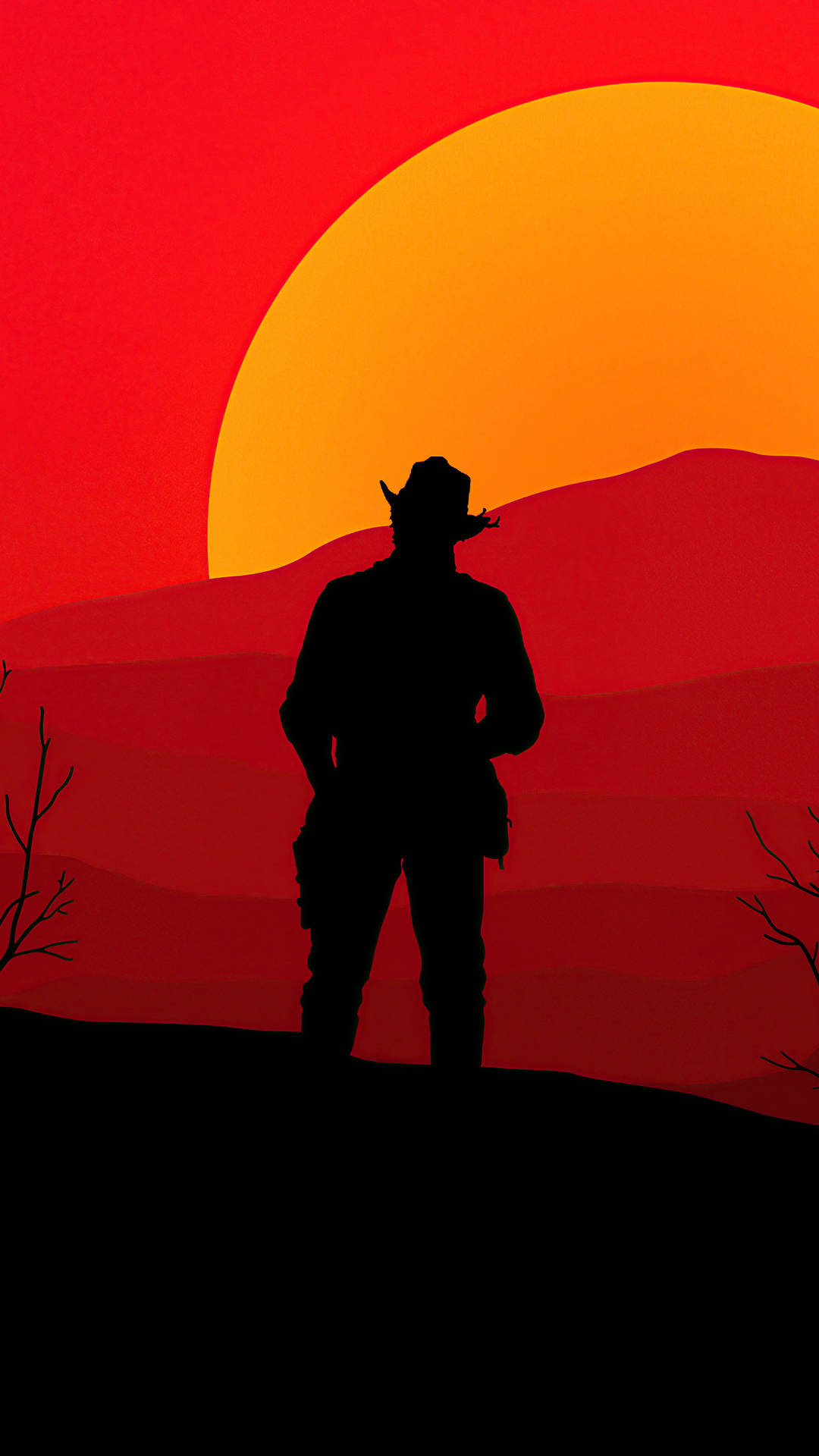 Red Dead Redemption Ii Phone Arthur Mountain Silhouette
