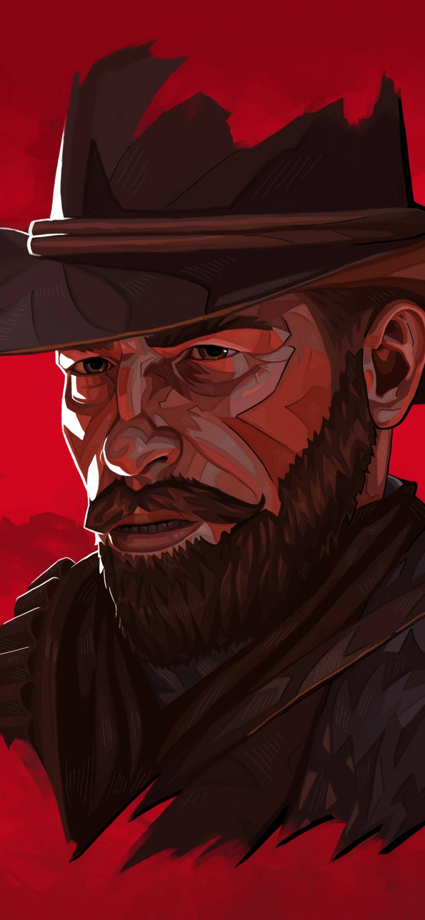 Red Dead Redemption Ii Telefon Arthur Portræt Wallpaper