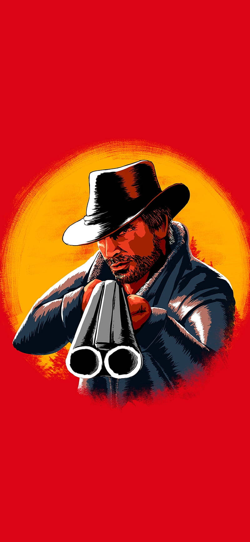 Red Dead Redemption Ii-telefon Dobbelt-tønde Wallpaper