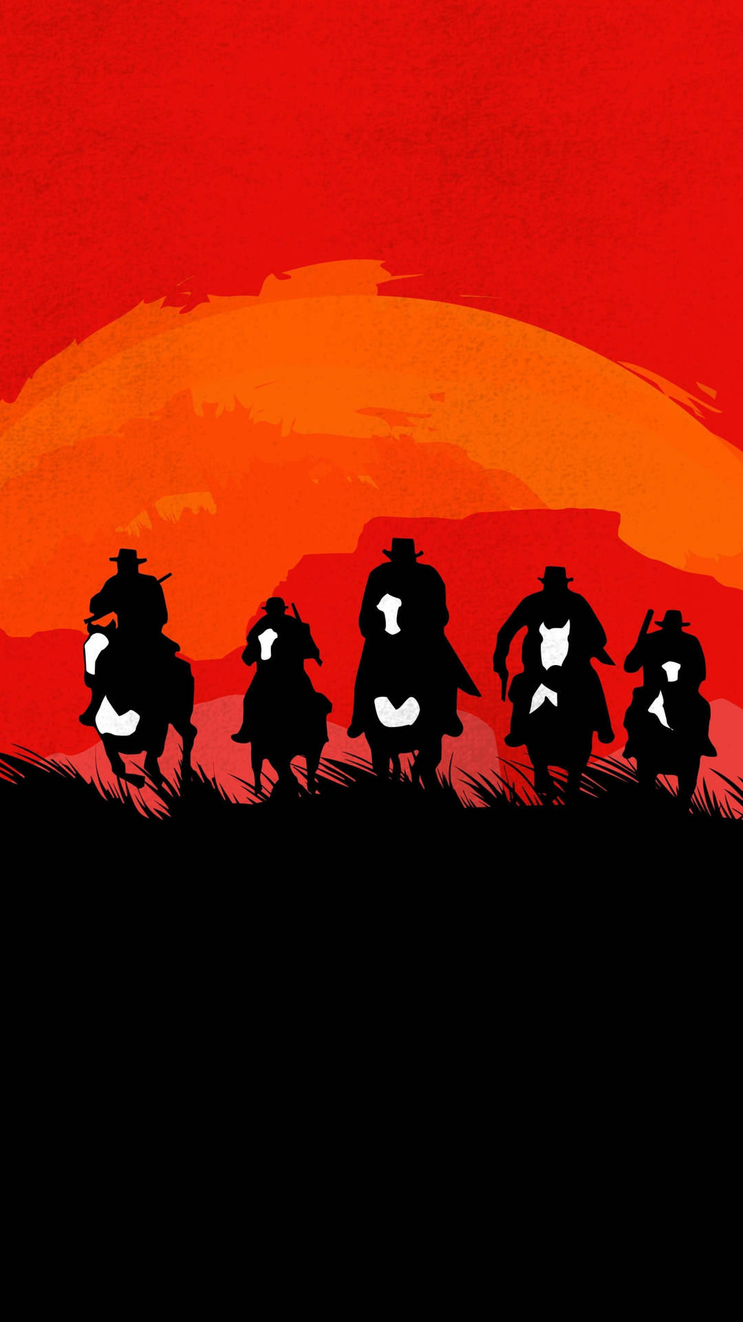 Red Dead Redemption Ii Telefon Silhuet Wallpaper