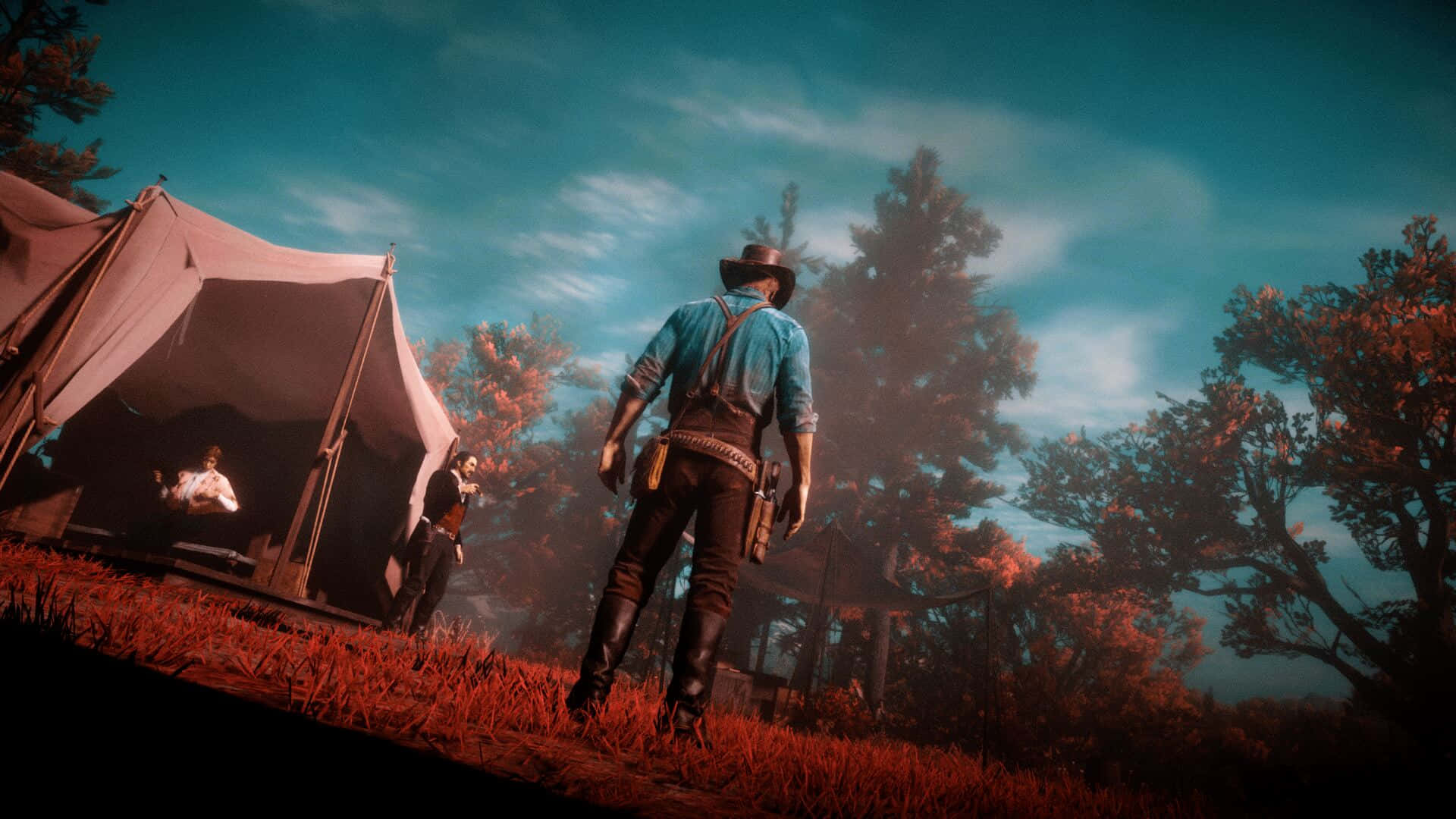 Red Dead Redemption2 Campsite Scene Wallpaper