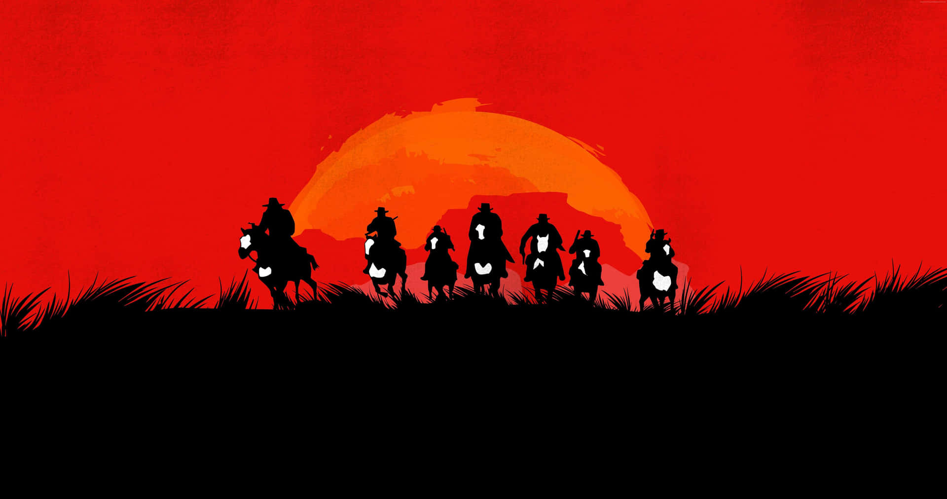 Red Dead Redemption2 Silhouette Art Wallpaper