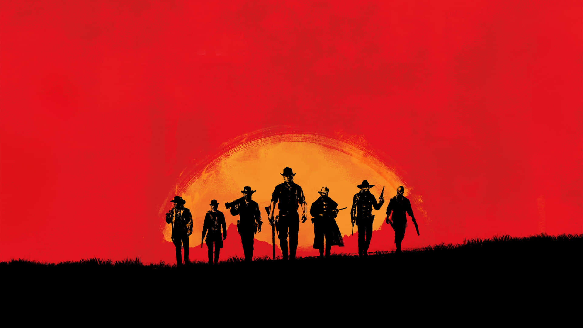 Red Dead Redemption2 Silhouette Sunset Wallpaper