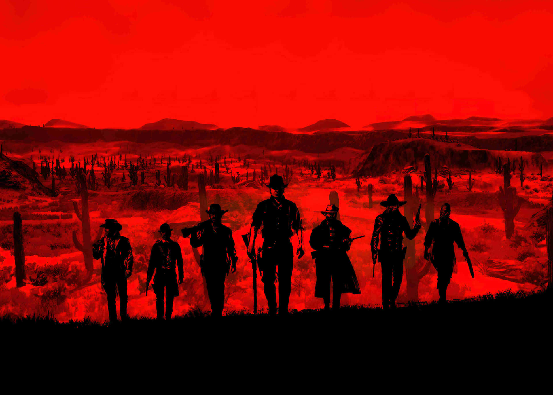 Red Dead Redemption2 Silhouette Wallpaper Wallpaper