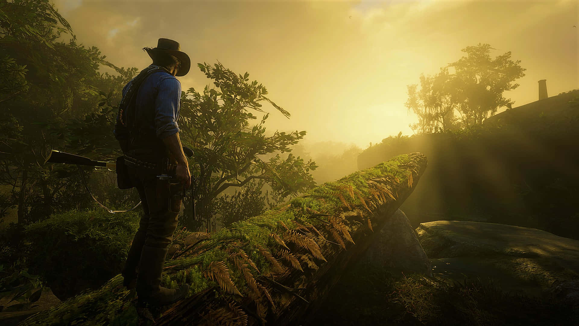 Red Dead Redemption2 Sunset Exploration Wallpaper