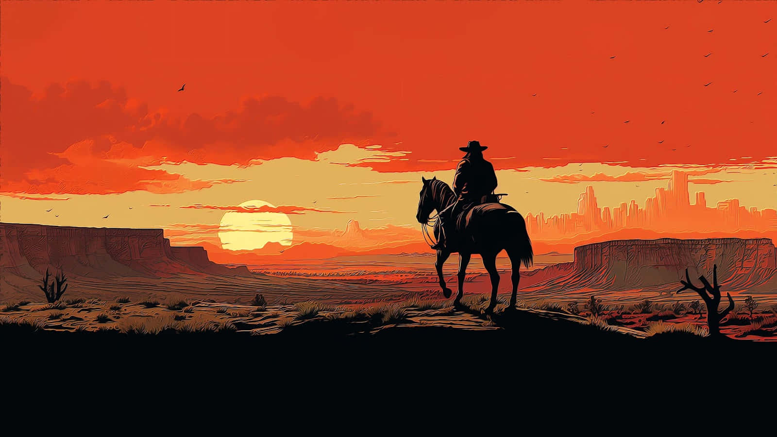 Red Dead Redemption2 Sunset Rider Wallpaper