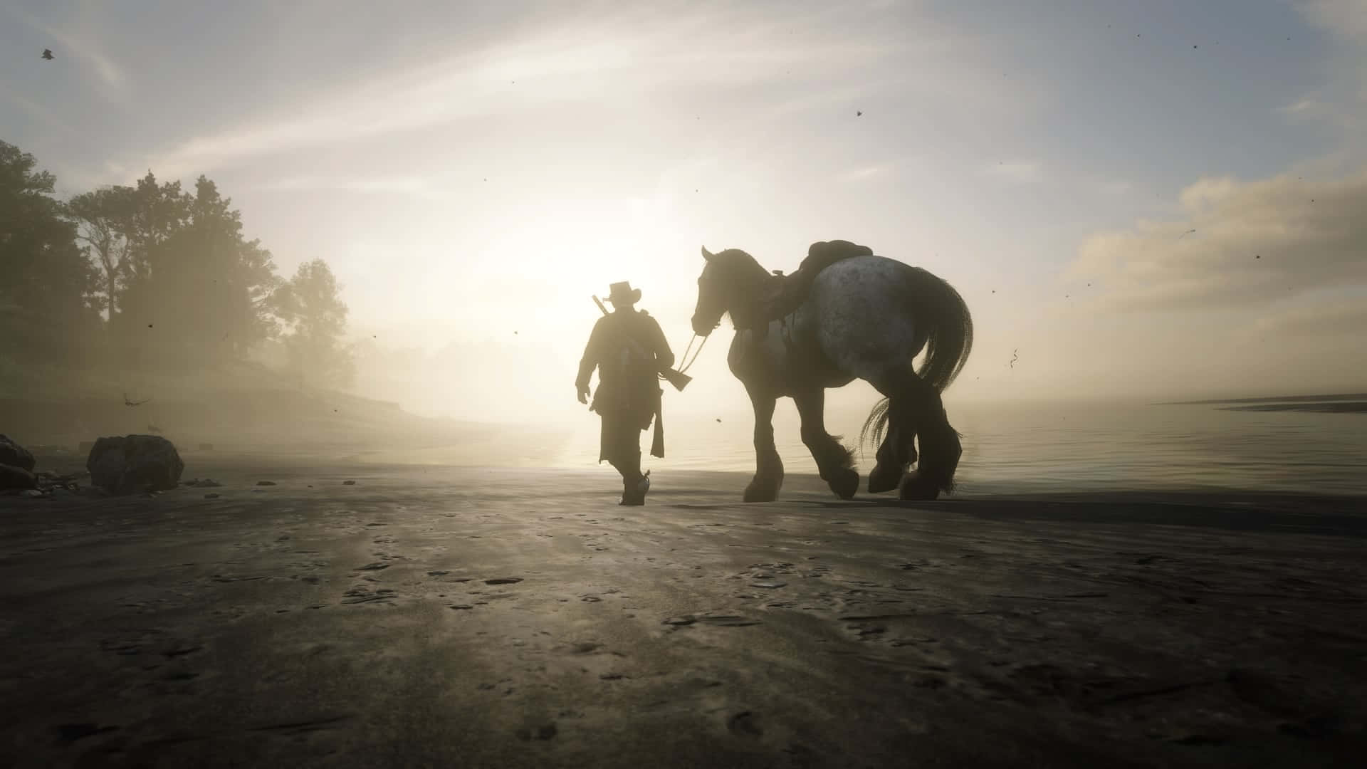 Red Dead Redemption2 Sunset Stroll Wallpaper