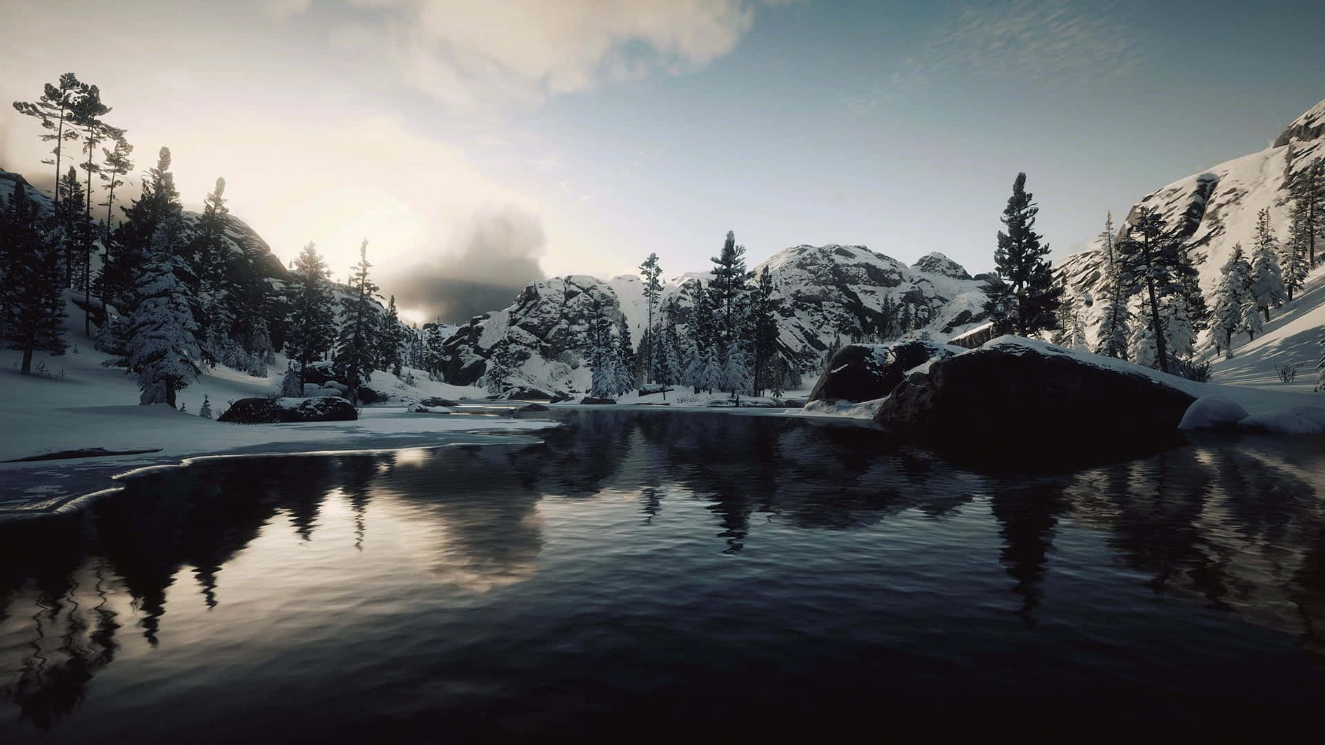 Red Dead Redemption2_ Winter Landscape Wallpaper