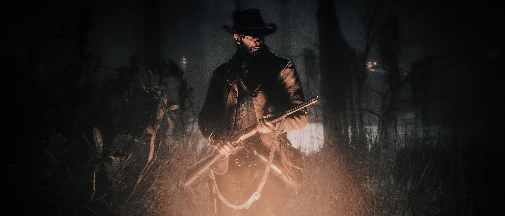 Intense skyderi i den voldelige verden af ​​Red Dead Redemption 2. Wallpaper