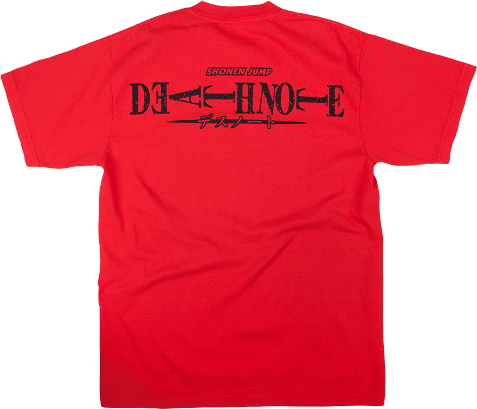 Red Death Note Anime Tshirt Design PNG