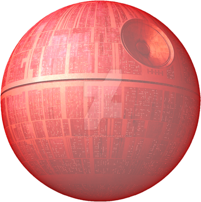 Red Death Star Rendering PNG