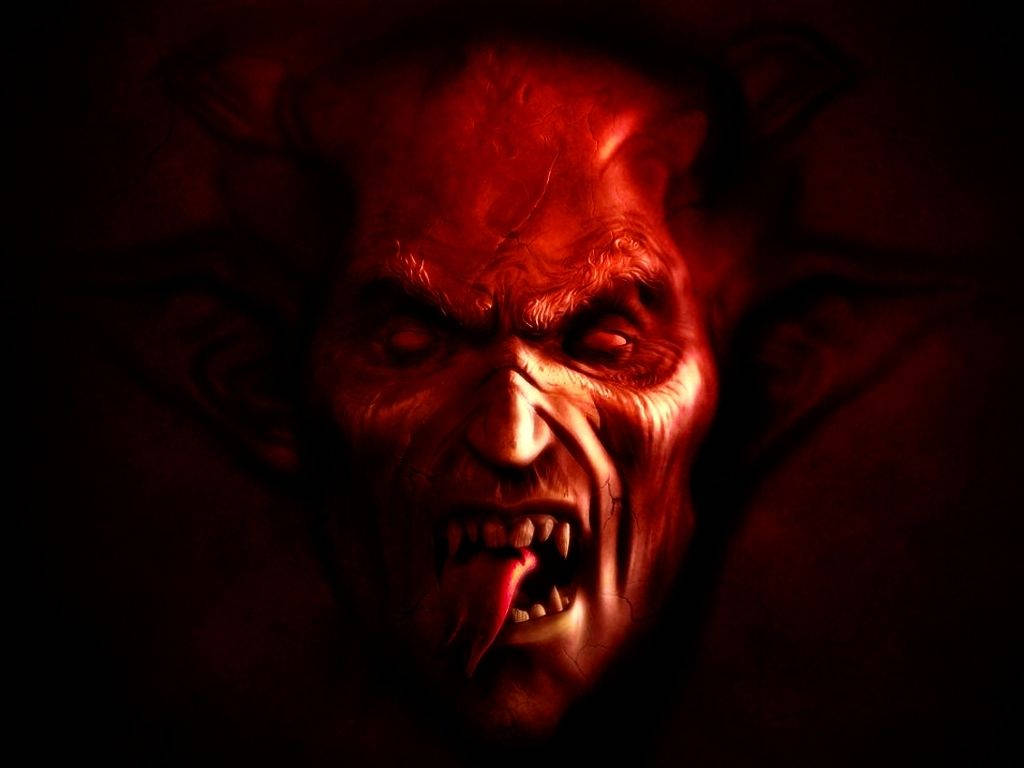 Red Demon Face Scary Wallpaper