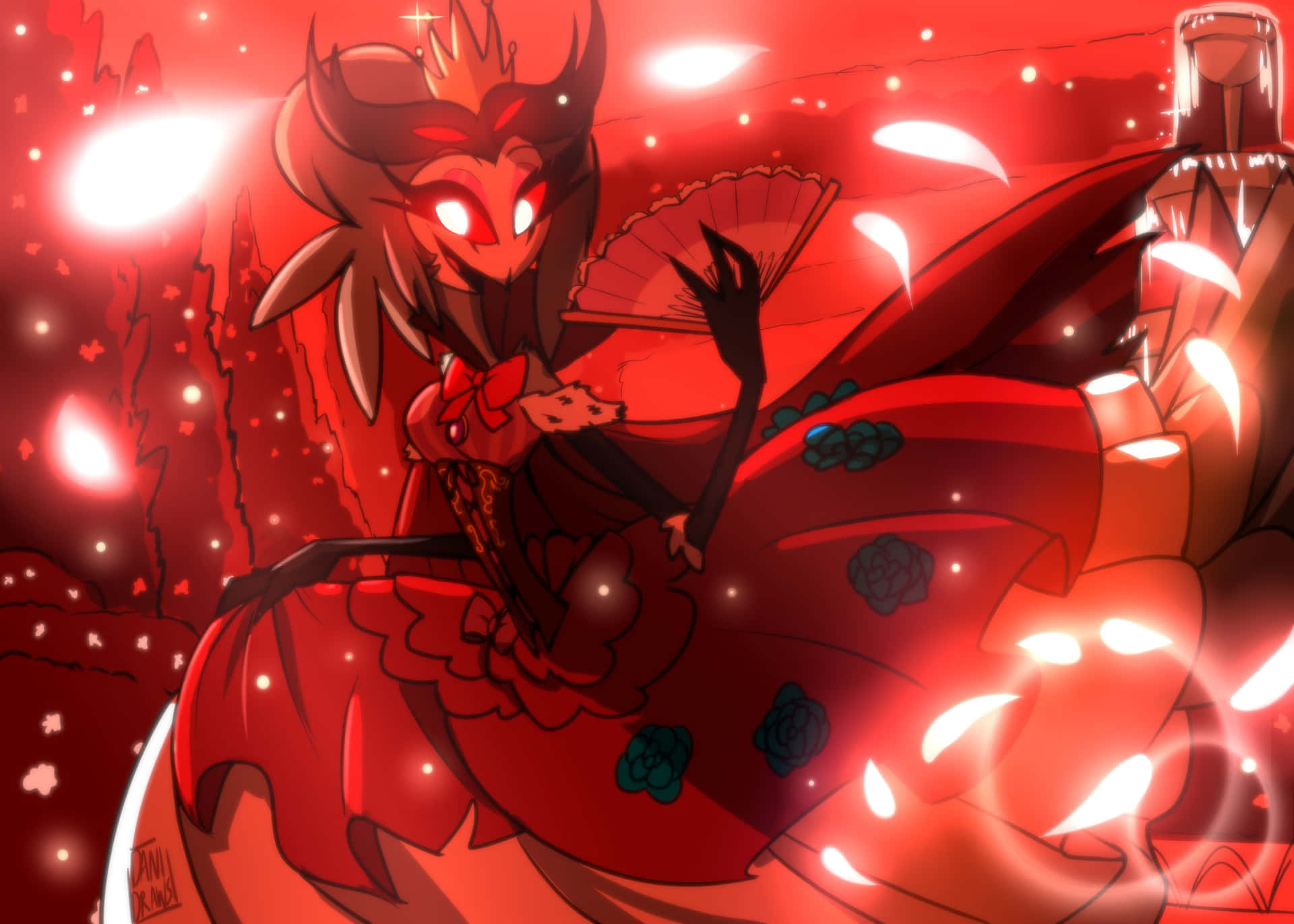 Red Demon Fan Dance Wallpaper