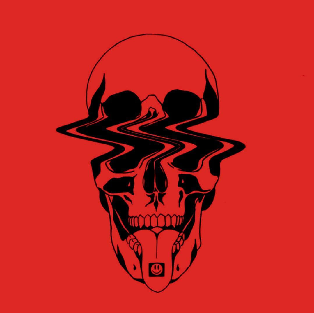 Red Demon Skull Distortion Wallpaper