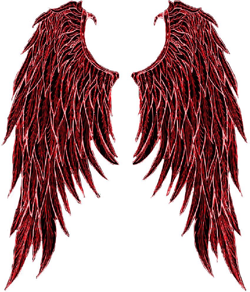 Red Demon Wings Illustration PNG