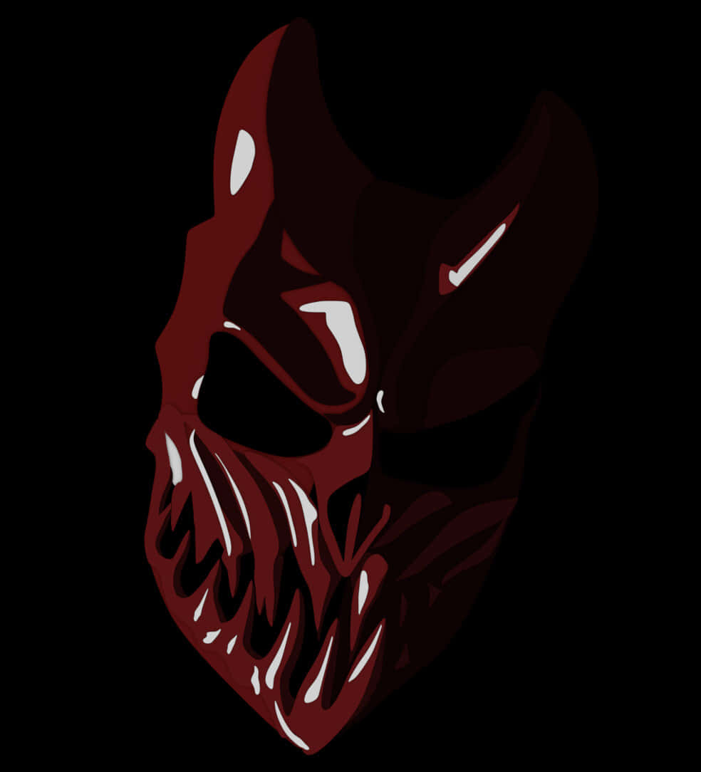 Red Demonic Mask Artwork Wallpaper