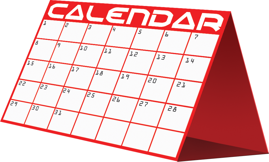 Red Desk Calendar Clipart PNG