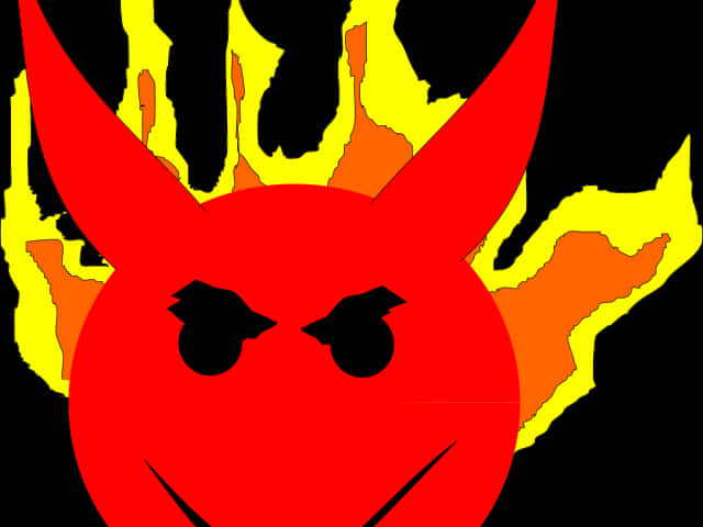 Red Devil Emoji Flames PNG