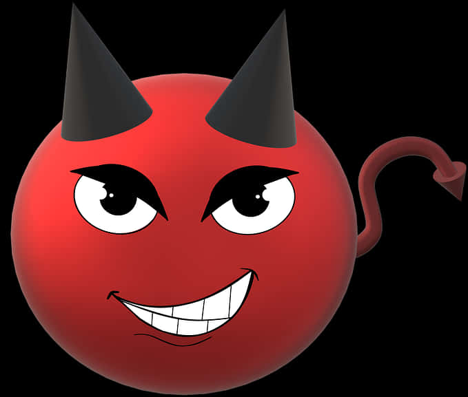 Red Devil Emoji Illustration PNG