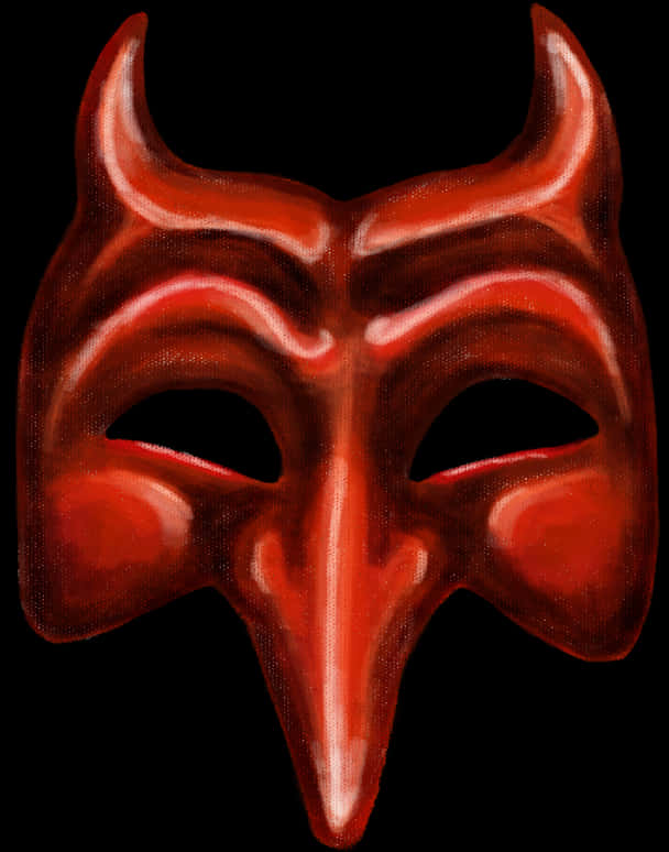 Red Devil Mask Illustration PNG