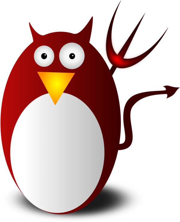 Red Devil Penguin Cartoon PNG