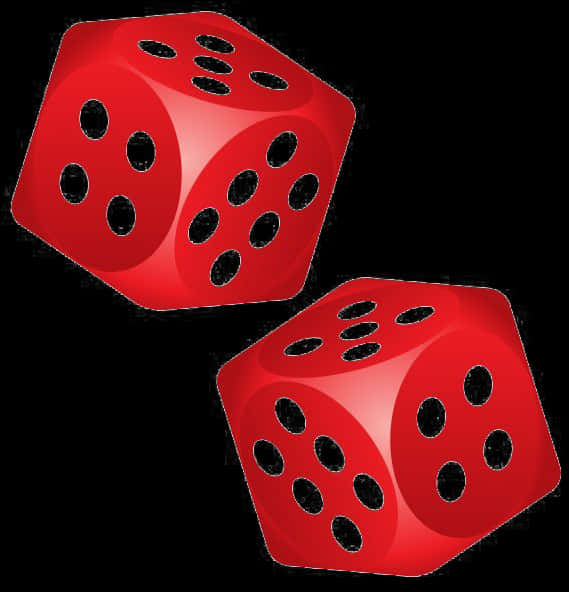 Red Dice Tossed Illustration PNG