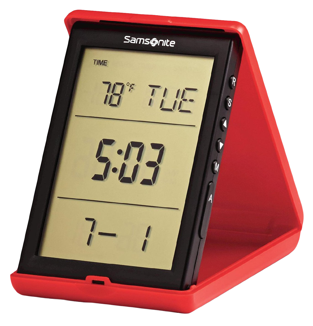 Red Digital Travel Alarm Clock PNG