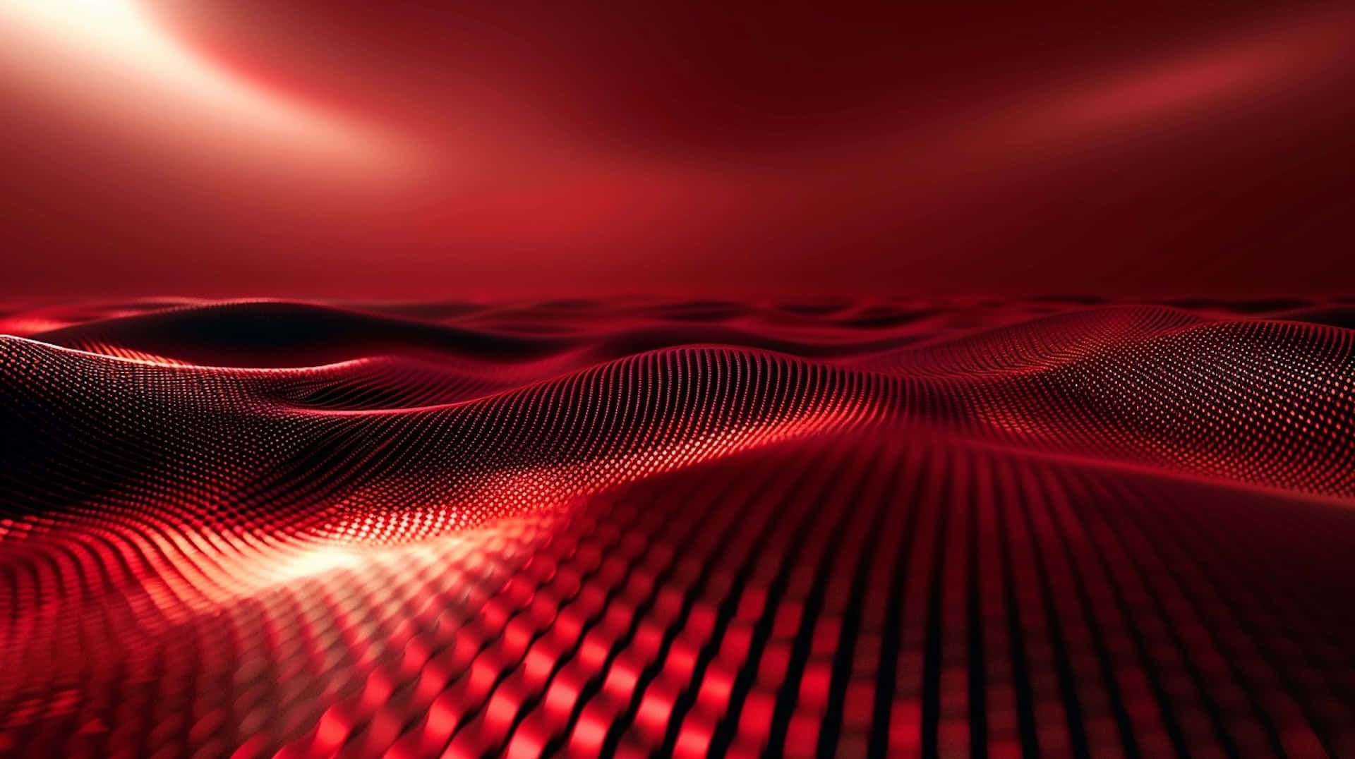 Red Digital Waves Abstract Wallpaper